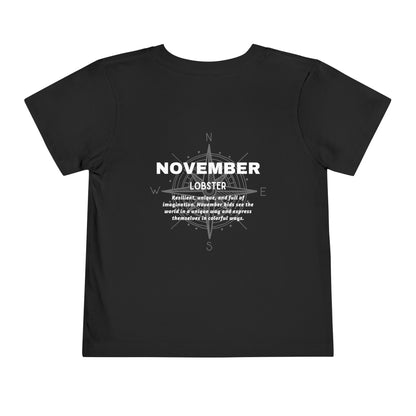 November Lobster Toddler TShirt Kids Birth Month Sea Life Tee