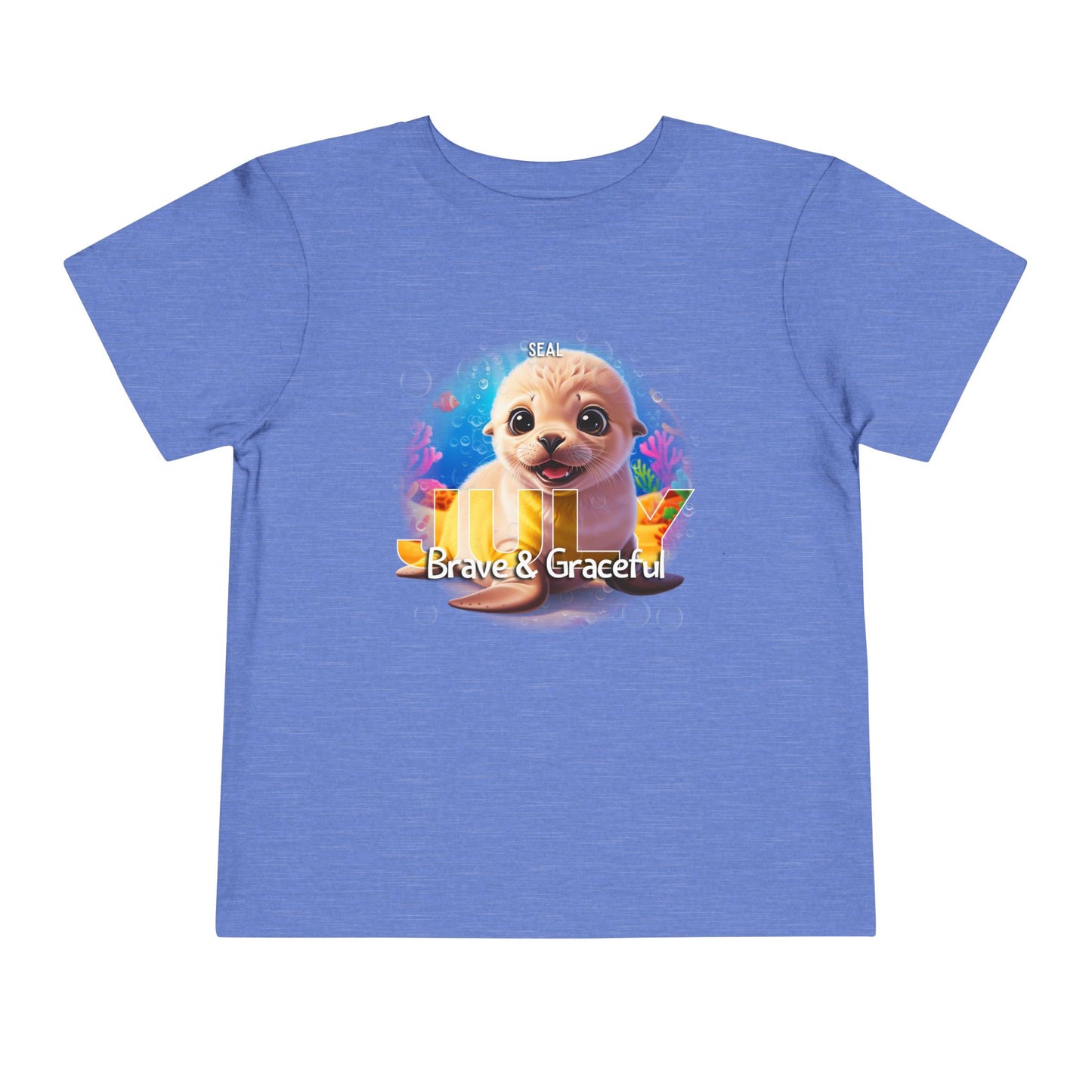 July Seal Toddler TShirt Kids Birth Month Ocean Animal Tee