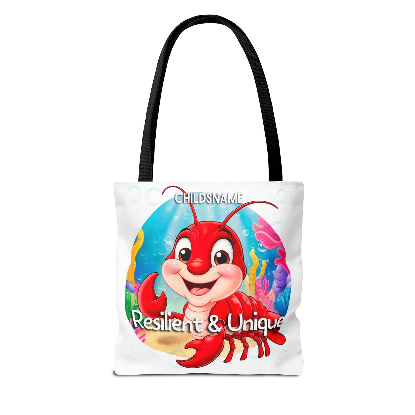 Personalized Kids Lobster Beach Tote Bag – Resilient & Unique – Custom Sea Life Bag with Name