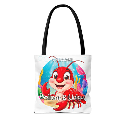 Personalized Kids Lobster Beach Tote Bag – Resilient & Unique – Custom Sea Life Bag with Name