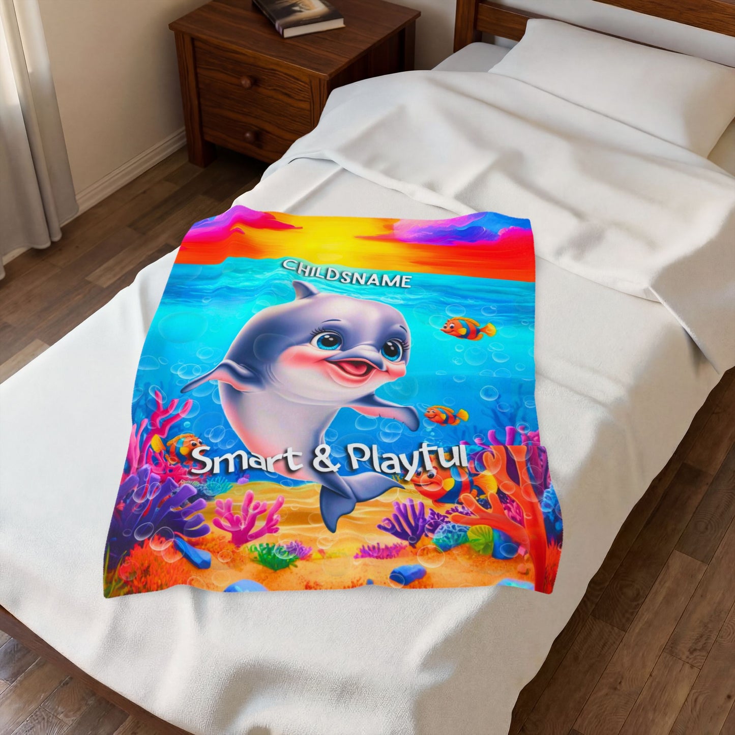 Personalized Kids Shark Plush Blanket Smart & Playful