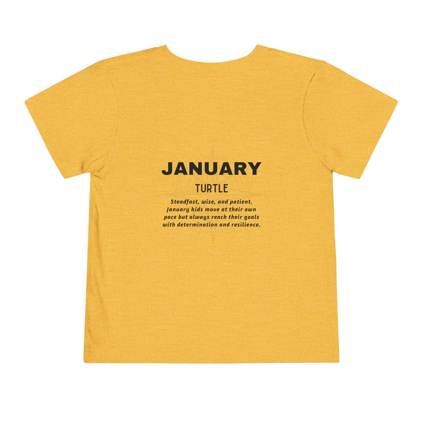 January Turtle Toddler TShirt Kids Birth Month Sea Life Tee