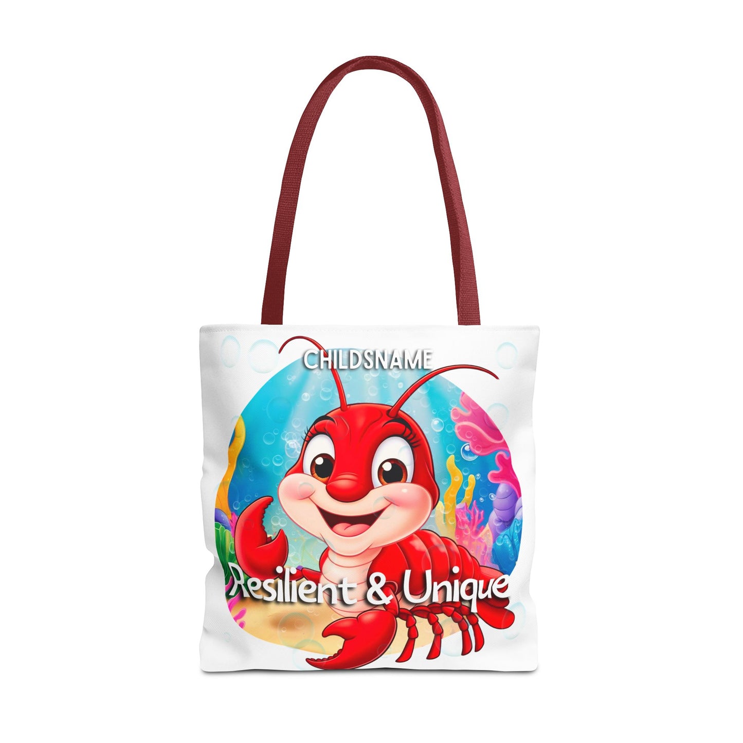 Personalized Kids Lobster Beach Tote Bag – Resilient & Unique – Custom Sea Life Bag with Name
