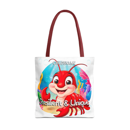Personalized Kids Lobster Beach Tote Bag – Resilient & Unique – Custom Sea Life Bag with Name