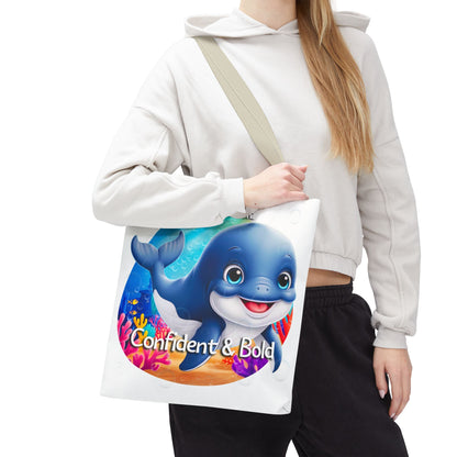 Personalized Kids Whale Beach Tote Bag – Confident & Bold – Custom Sea Life Bag with Name