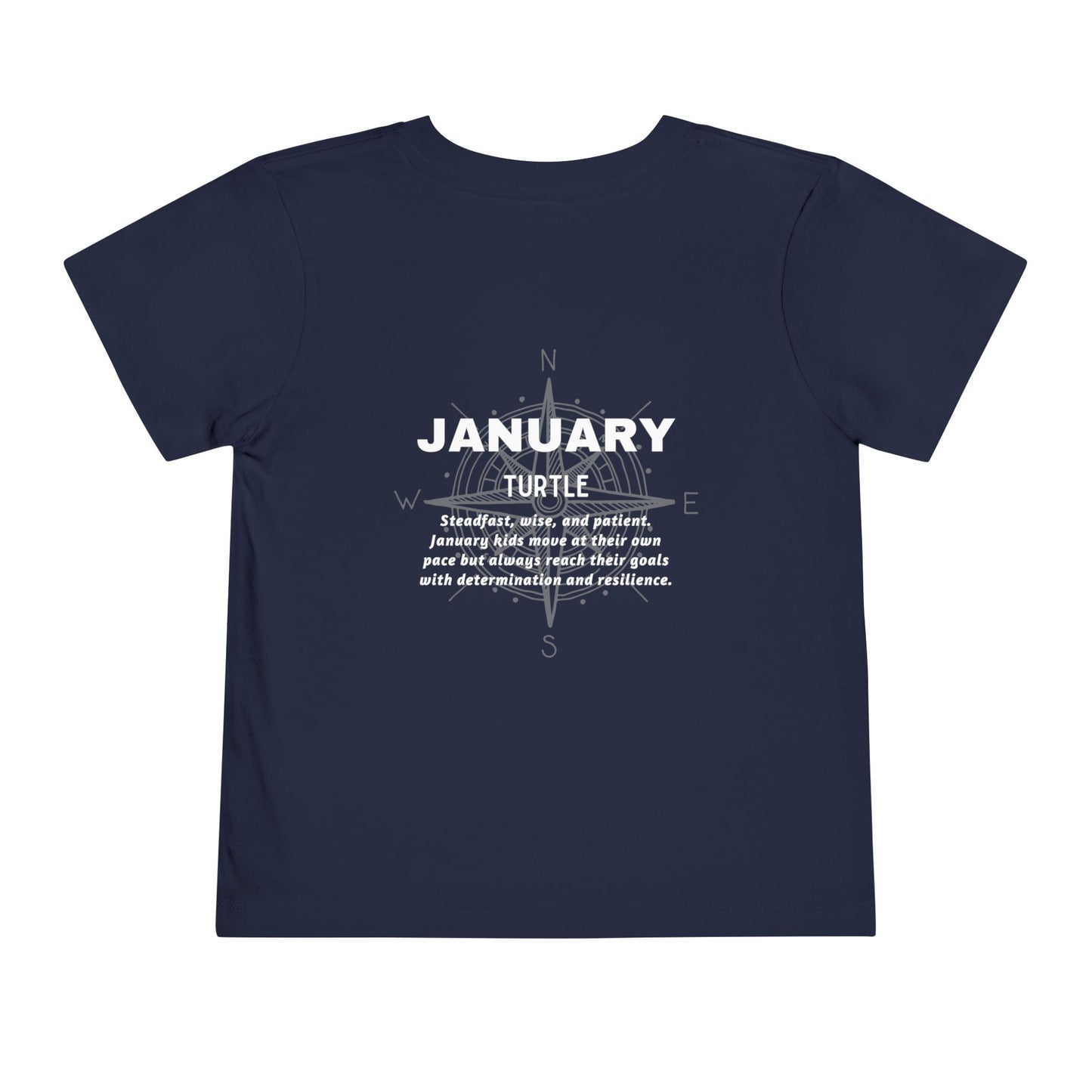 January Turtle Toddler TShirt Kids Birth Month Sea Life Tee