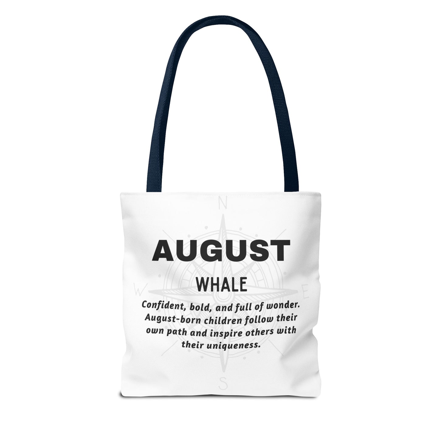 Kids Colorful August Whale Birth Month Tote Bag