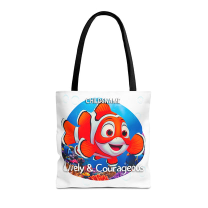 Personalized Kids Clownfish Beach Tote Bag – Lively & Courageous – Custom Sea Life Bag with Name