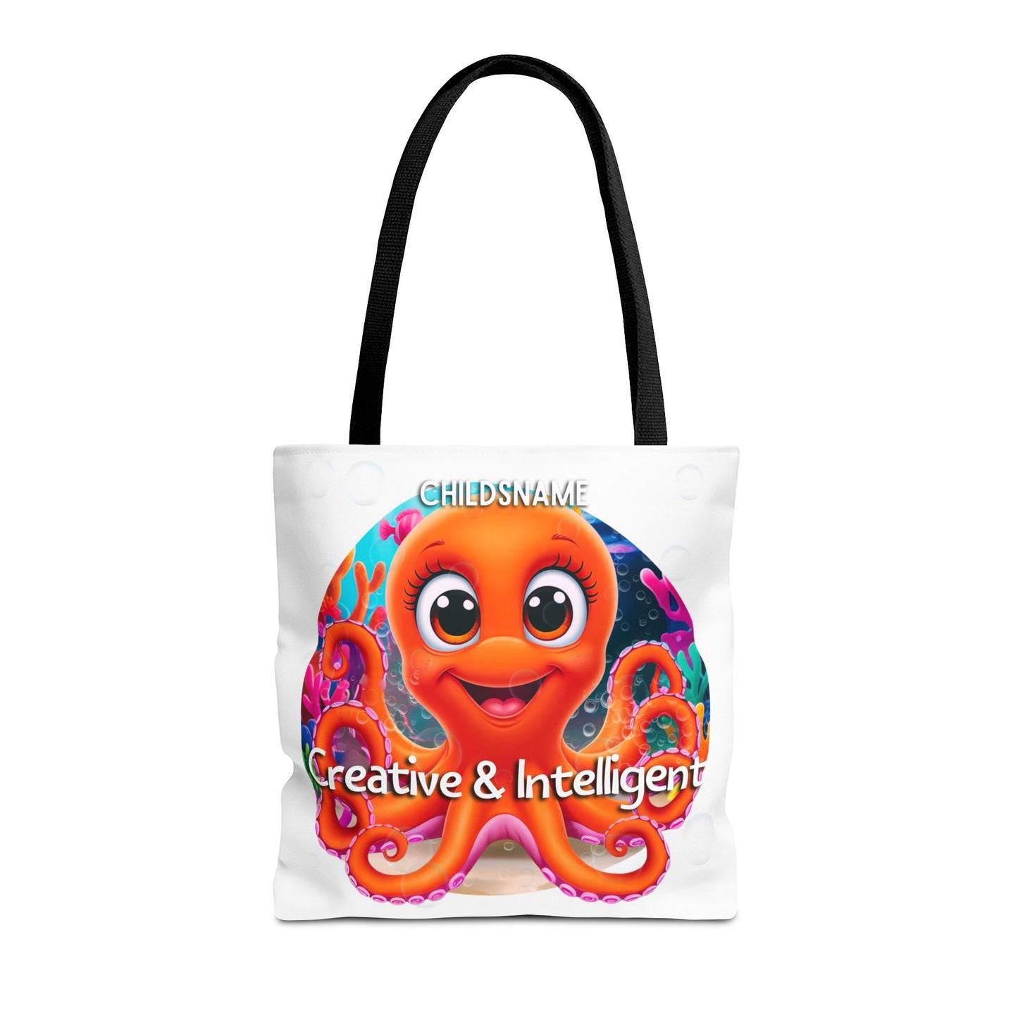 Personalized Kids Octopus Beach Tote Bag – Creative & Intelligent – Custom Sea Life Bag with Name