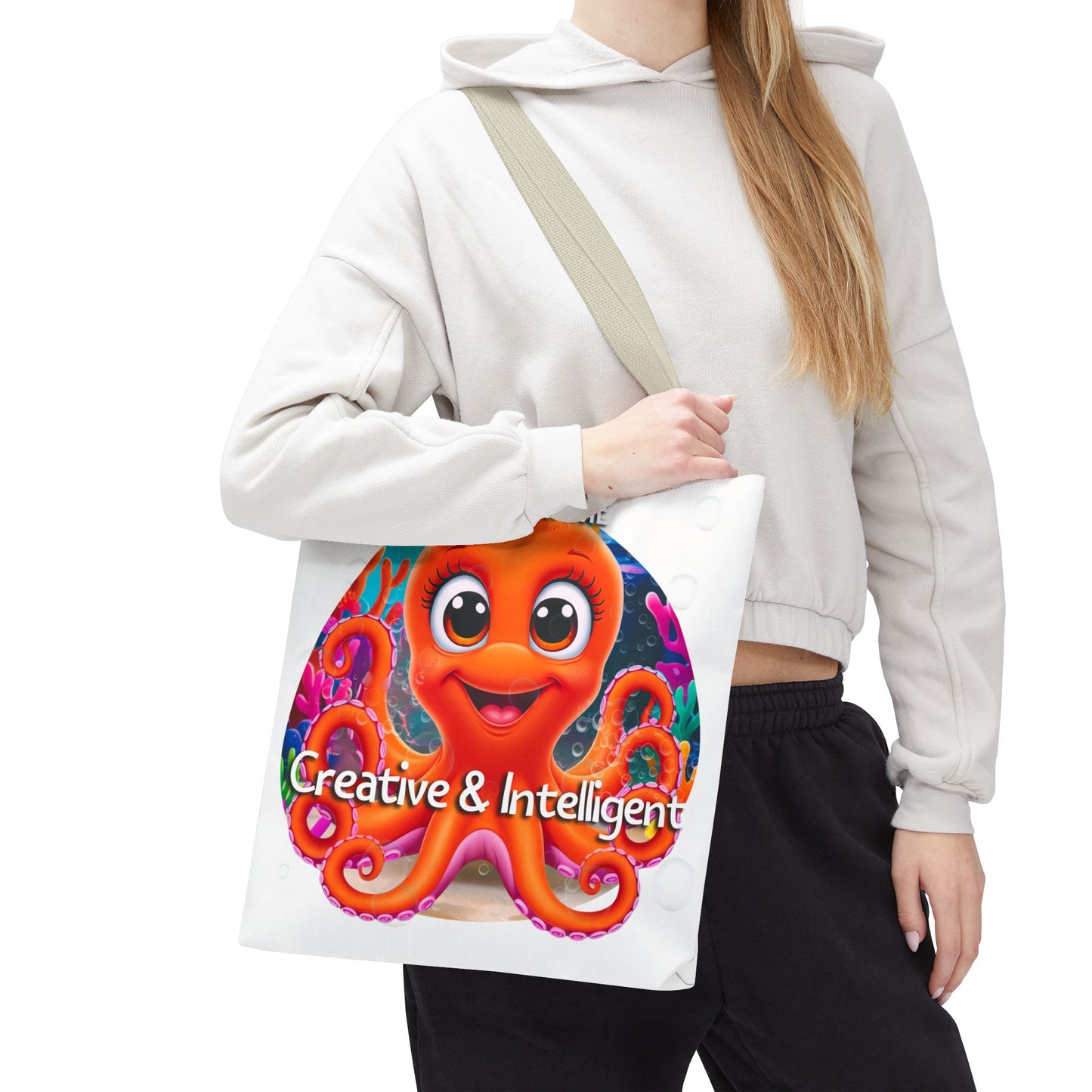 Personalized Kids Octopus Beach Tote Bag – Creative & Intelligent – Custom Sea Life Bag with Name