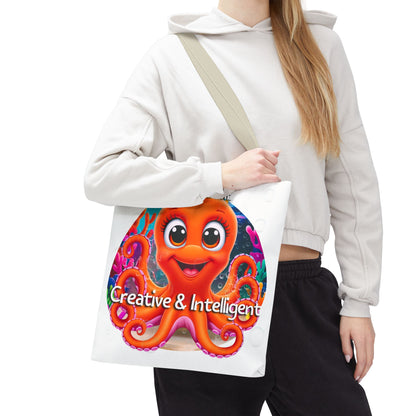 Personalized Kids Octopus Beach Tote Bag – Creative & Intelligent – Custom Sea Life Bag with Name