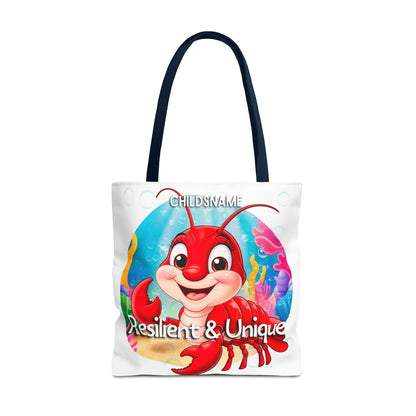 Personalized Kids Lobster Beach Tote Bag – Resilient & Unique – Custom Sea Life Bag with Name