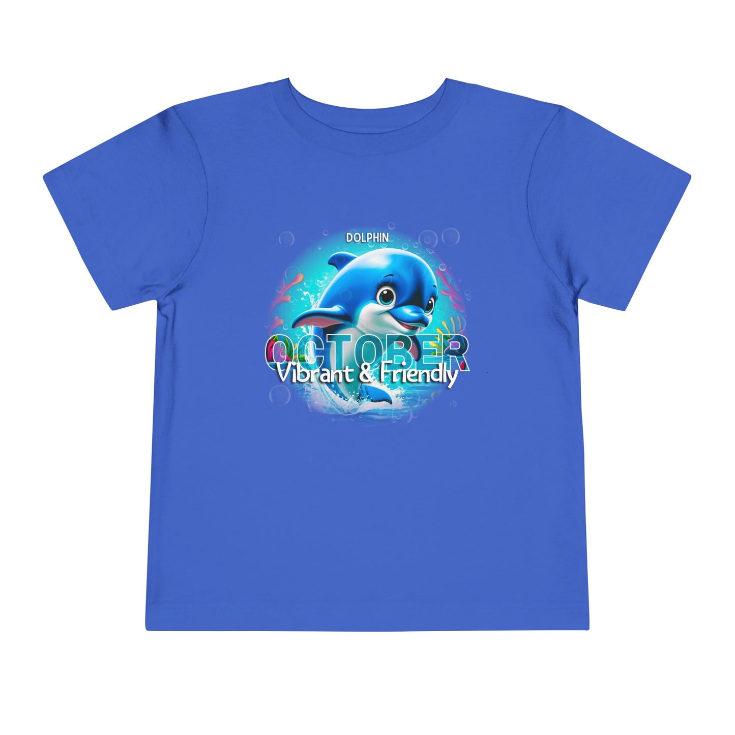 October Dolphin Toddler Tee Kids Birth Month Ocean Tshirt