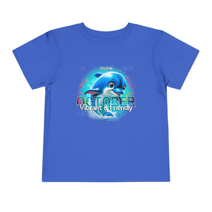 October Dolphin Toddler Tee Kids Birth Month Ocean Tshirt