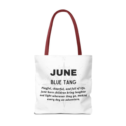 Kids Colorful June Blue Tang Birth Month Tote Bag