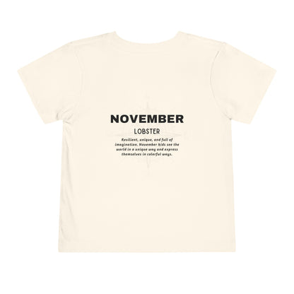 November Lobster Toddler TShirt Kids Birth Month Sea Life Tee