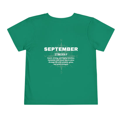 September Stingray Toddler Shirt, Kids Birth Month Sea Life Tshirt