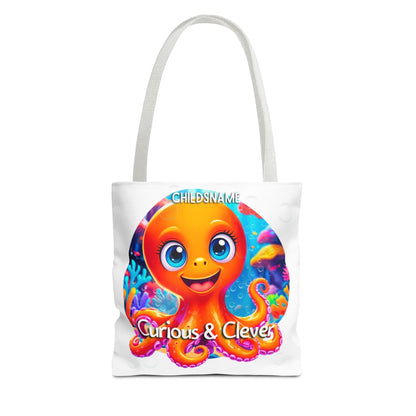 Personalized Kids Octopus Beach Tote Bag Curious & Clever