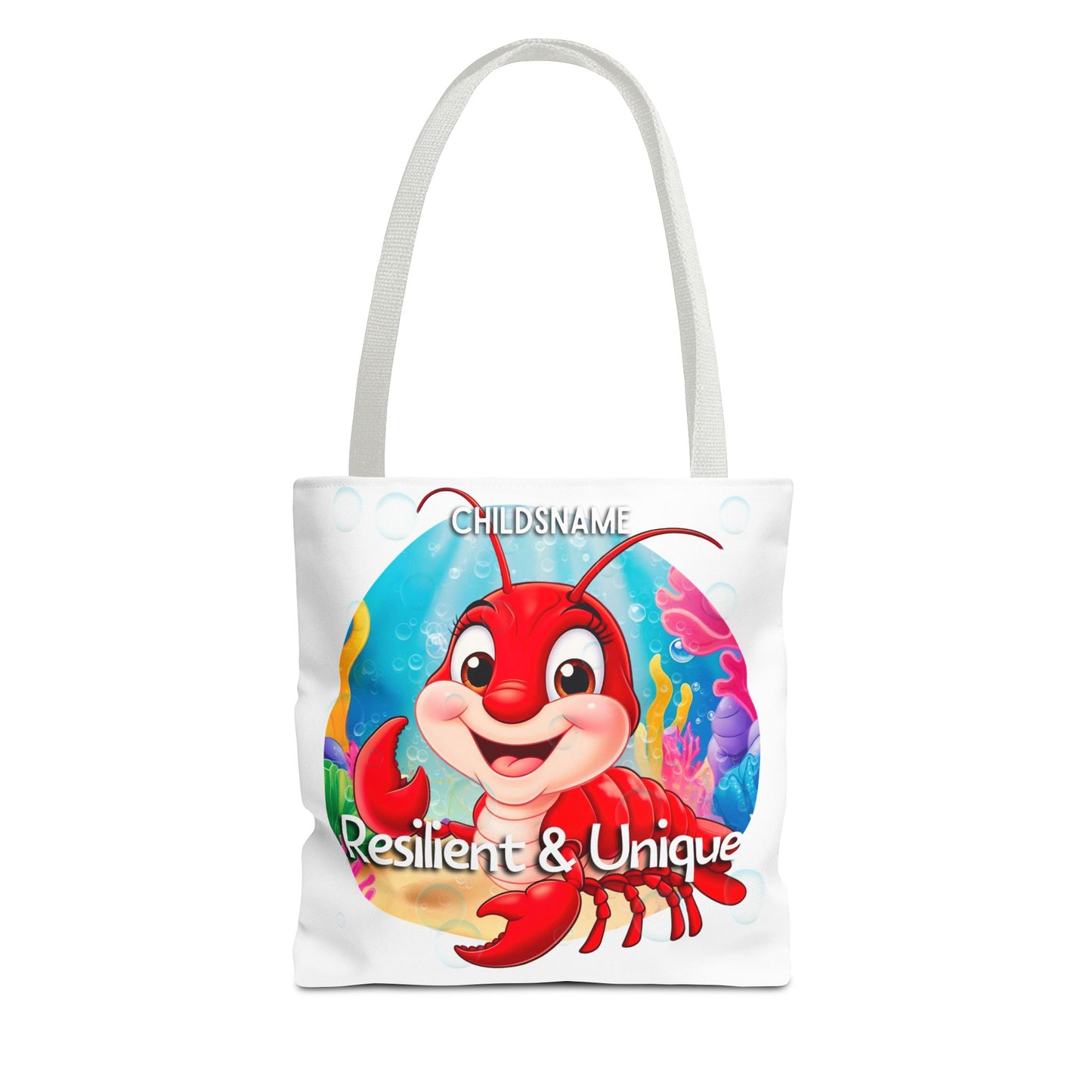 Personalized Kids Lobster Beach Tote Bag – Resilient & Unique – Custom Sea Life Bag with Name