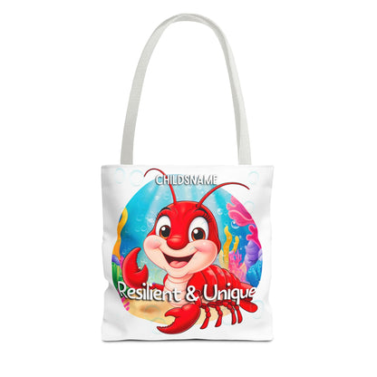 Personalized Kids Lobster Beach Tote Bag – Resilient & Unique – Custom Sea Life Bag with Name