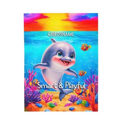 Personalized Kids Shark Plush Blanket Smart & Playful