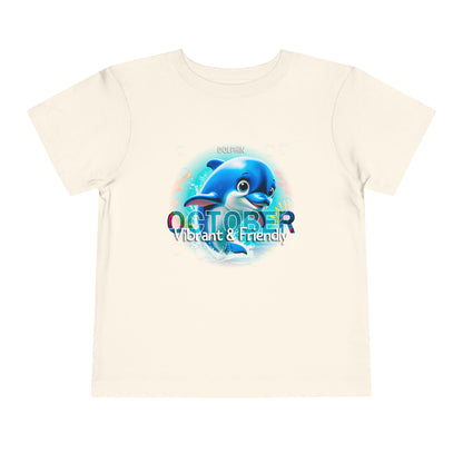 October Dolphin Toddler Tee Kids Birth Month Ocean Tshirt