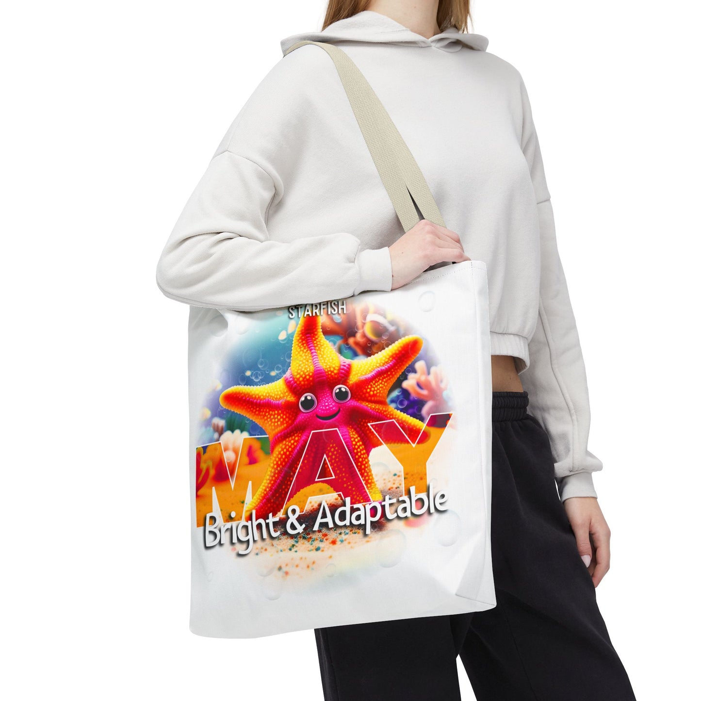 Kids Colorful May Starfish Birth Month Tote Bag