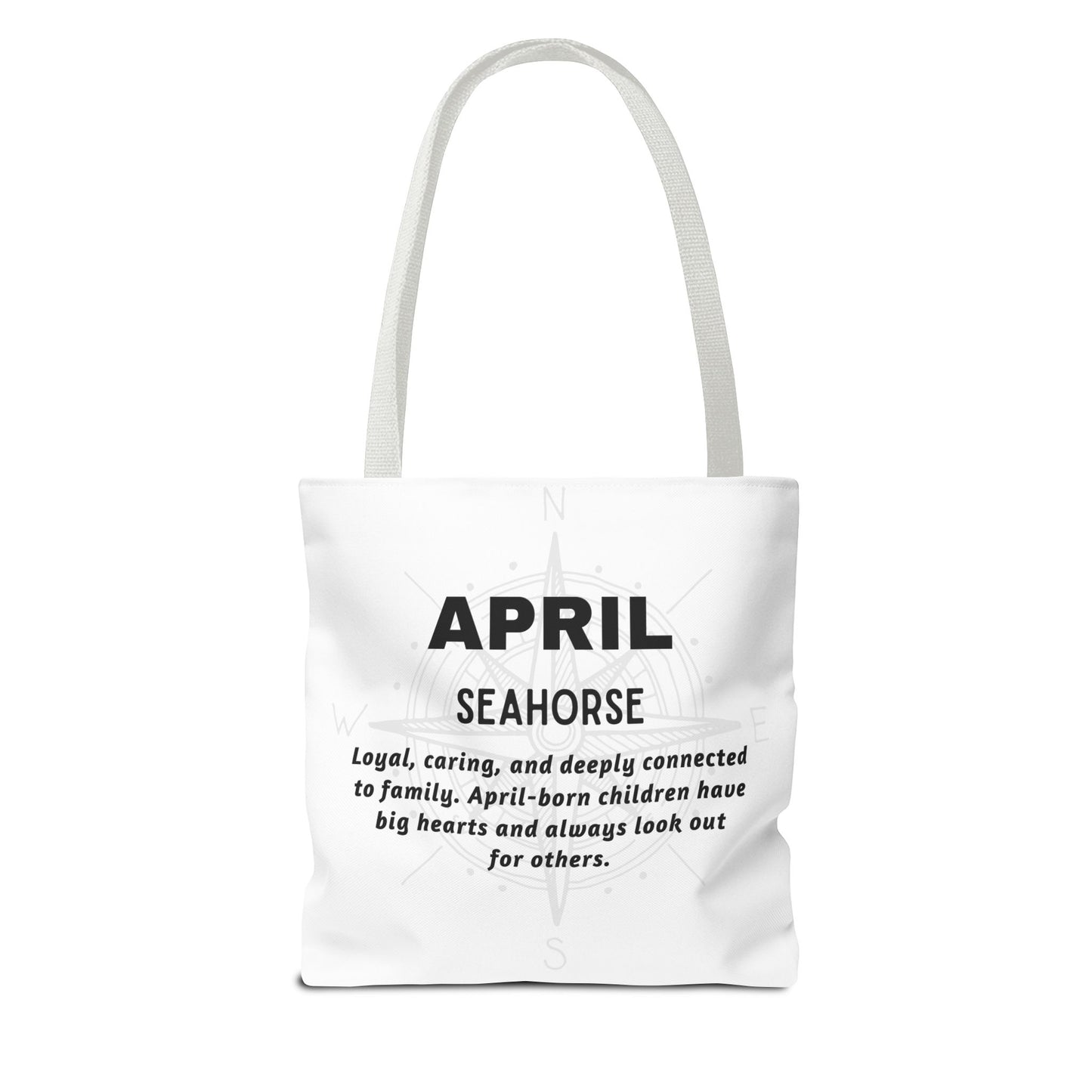 Kids Colorful April Seahorse Birth Month Tote Bag
