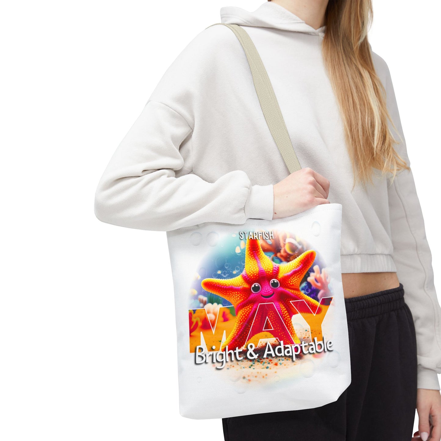 Kids Colorful May Starfish Birth Month Tote Bag