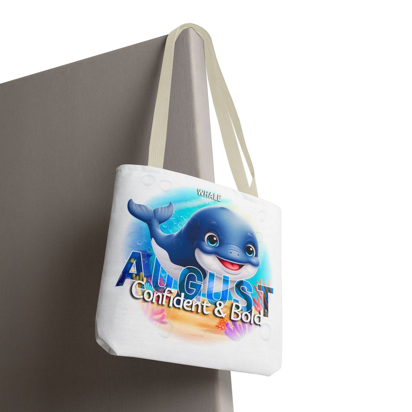 Kids Colorful August Whale Birth Month Tote Bag