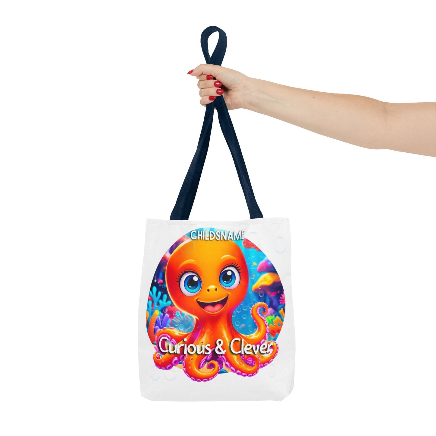 Personalized Kids Octopus Beach Tote Bag Curious & Clever