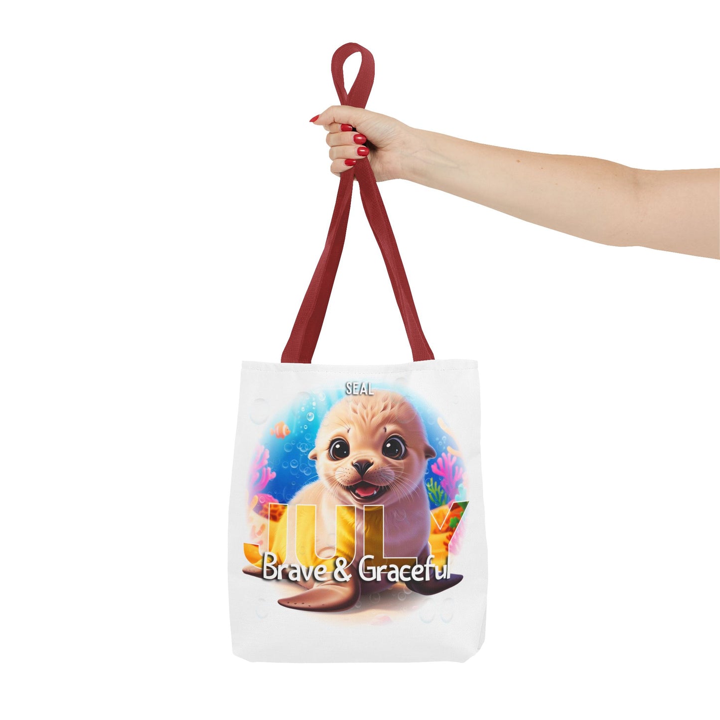 Kids Colorful July Seal Birth Month Tote Bag