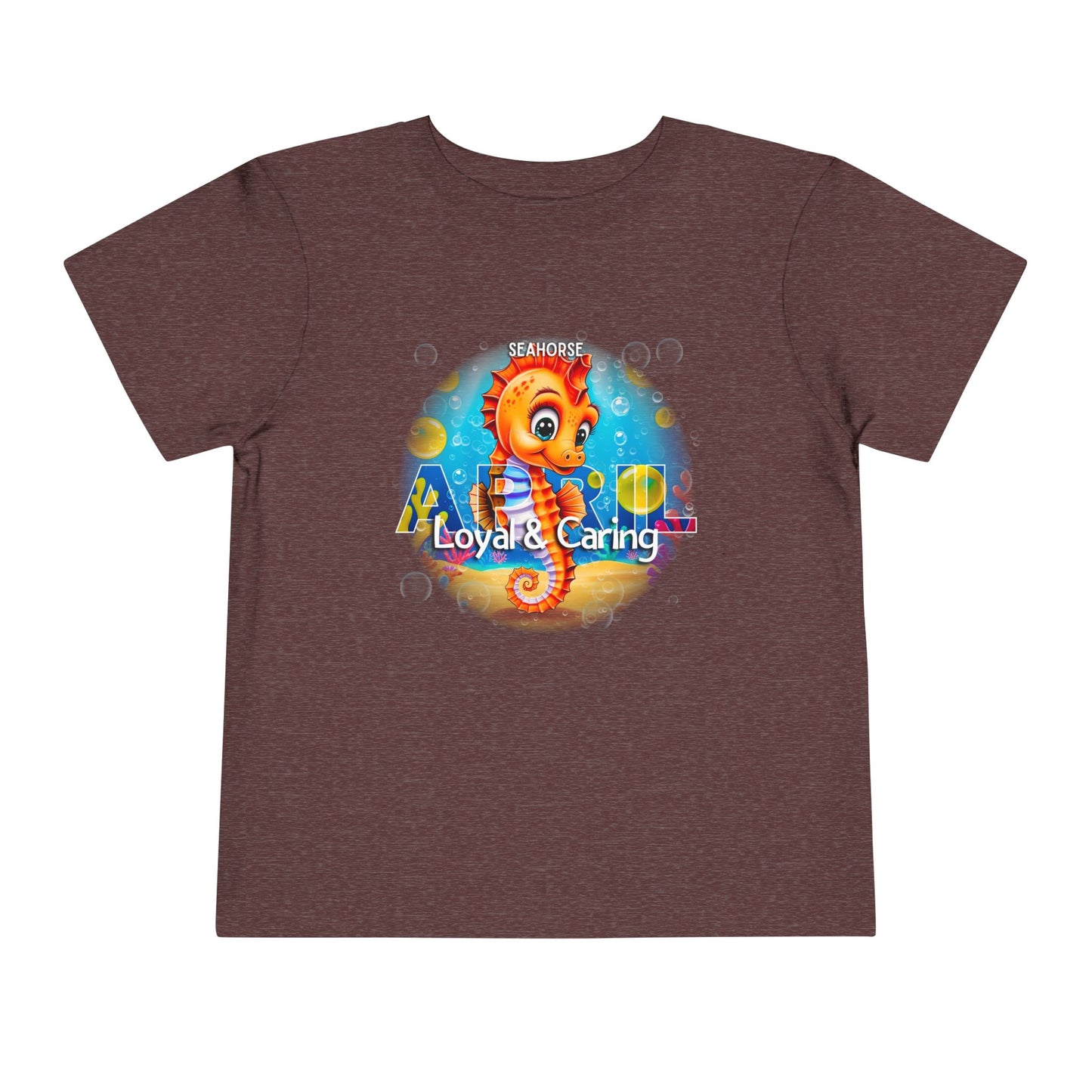 April Seahorse Toddler TShirt Kids Birth Month Ocean Tee