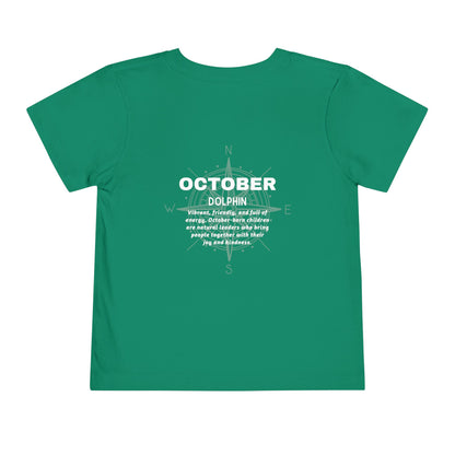 October Dolphin Toddler Tee Kids Birth Month Ocean Tshirt