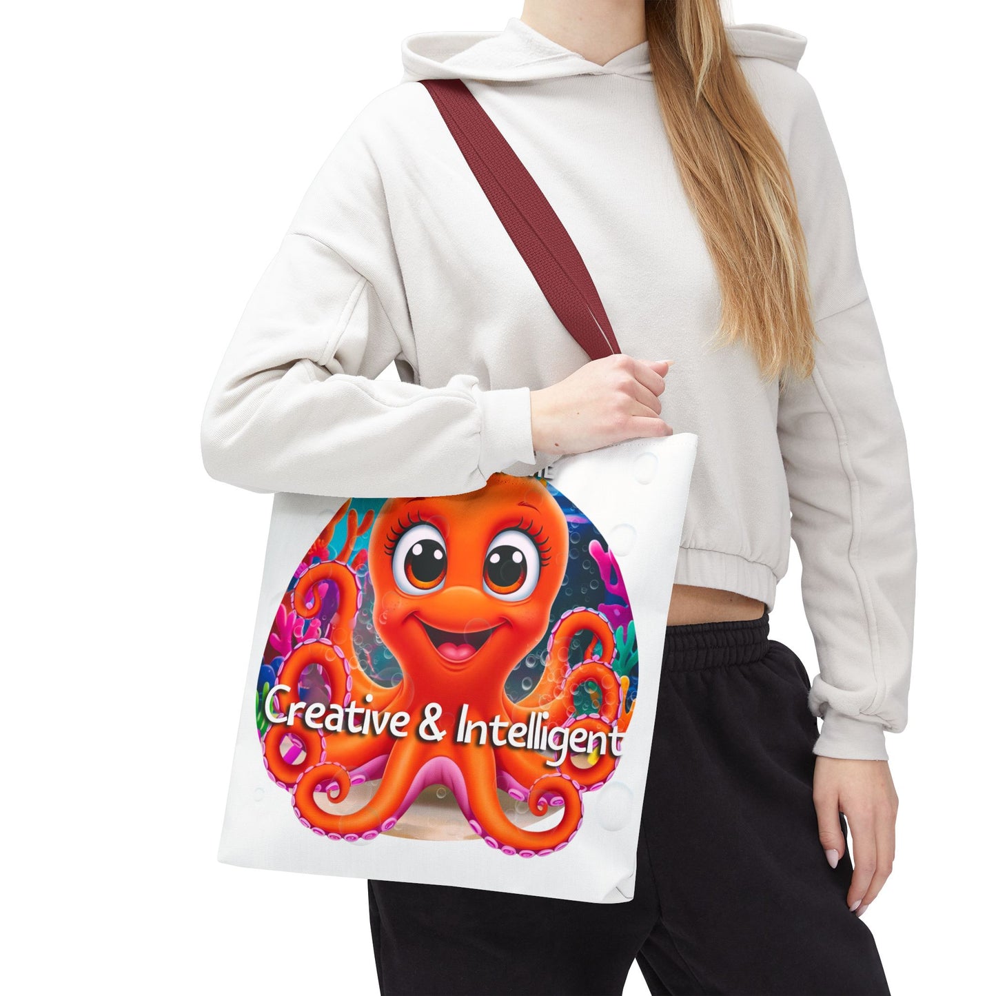Personalized Kids Octopus Beach Tote Bag – Creative & Intelligent – Custom Sea Life Bag with Name
