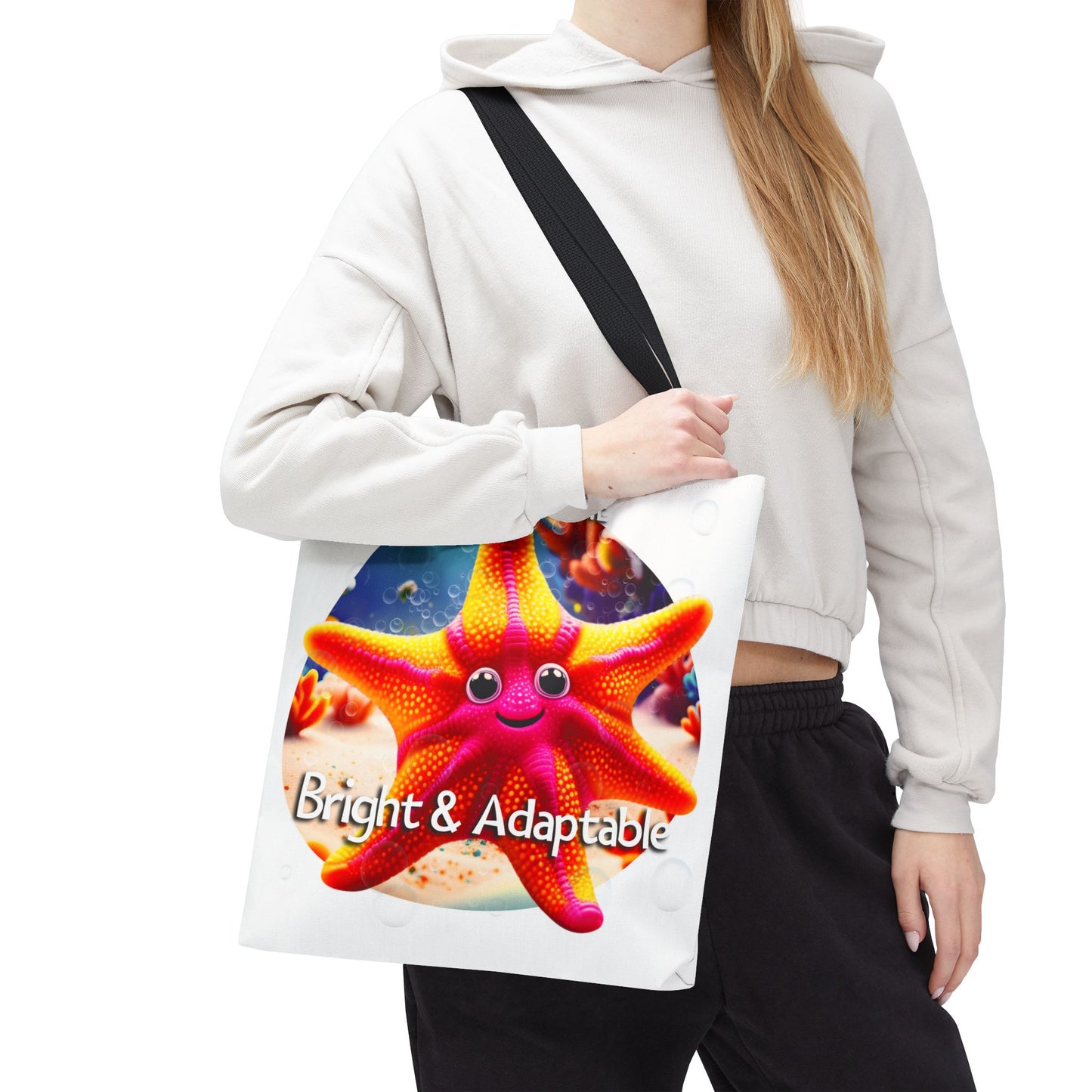 Personalized Kids Starfish Beach Tote Bag – Bright & Adaptable – Custom Sea Life Bag with Name