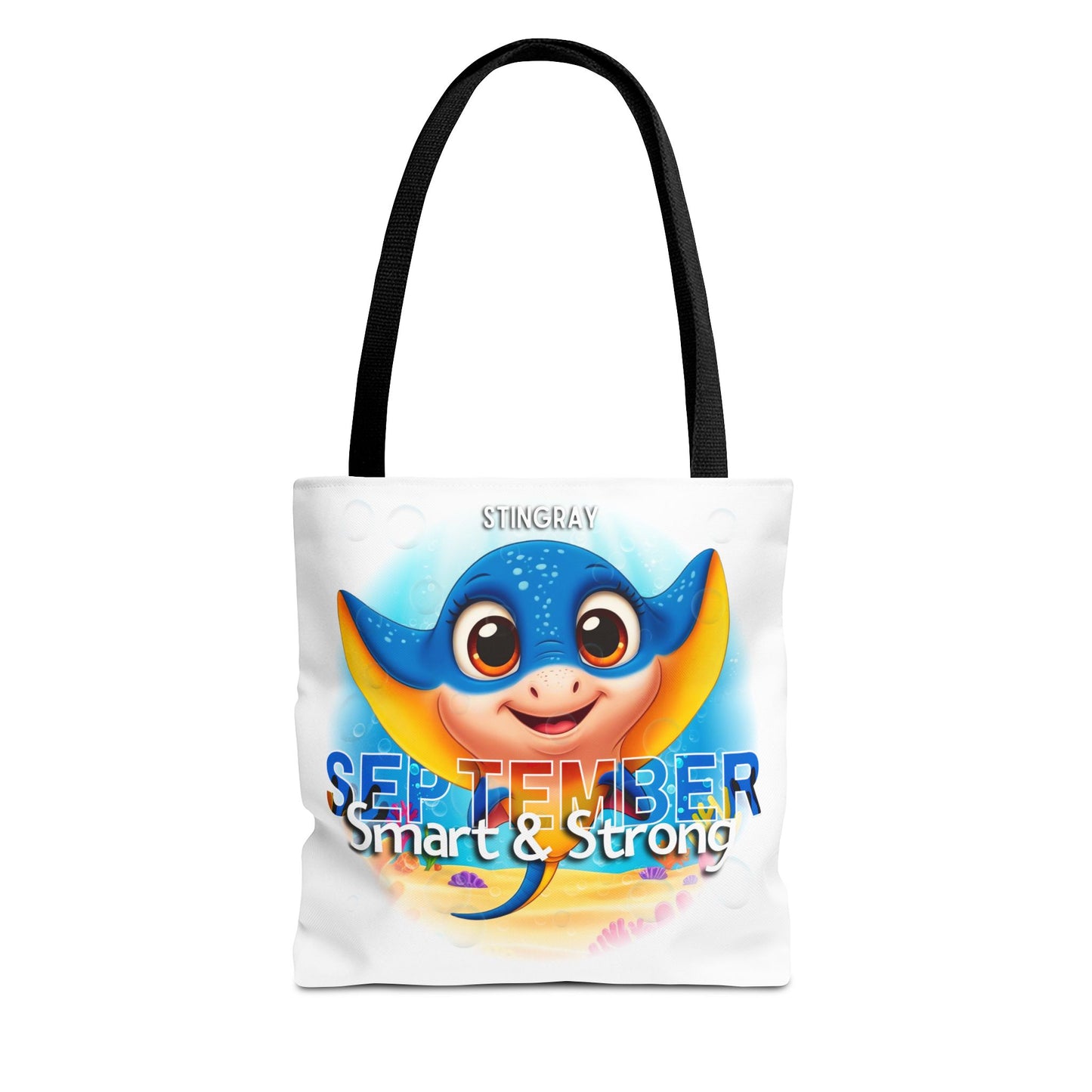 Kids Colorful September Stingray Birth Month Tote Bag