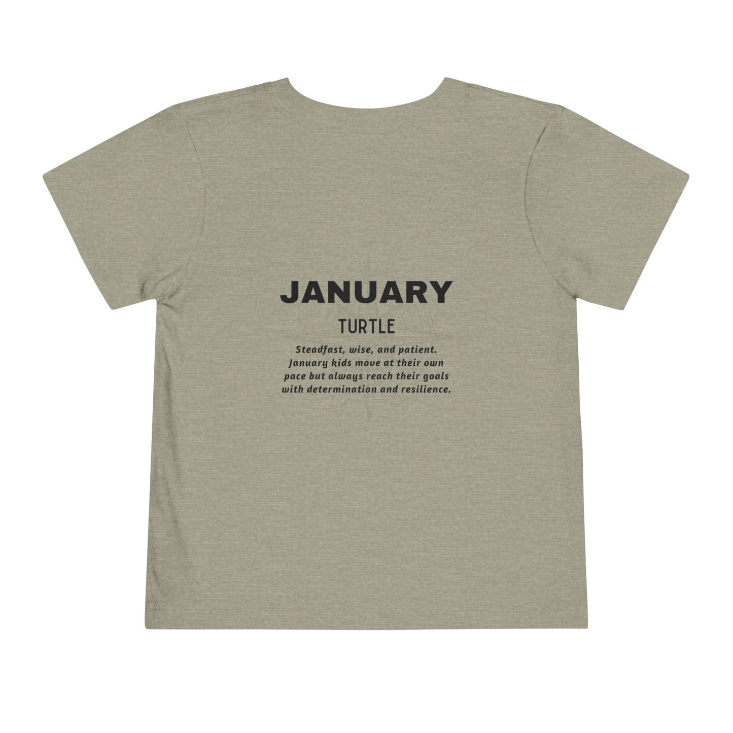 January Turtle Toddler TShirt Kids Birth Month Sea Life Tee
