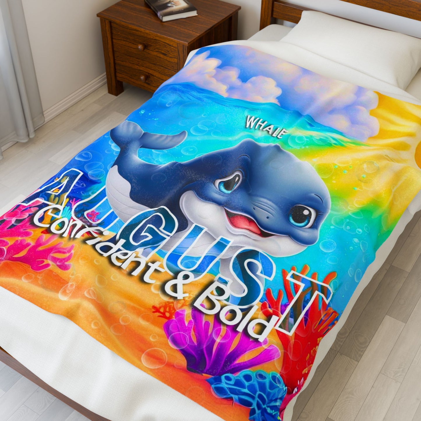 August Whale Kids Blanket – Cozy & Colorful Whale Blanket for Children
