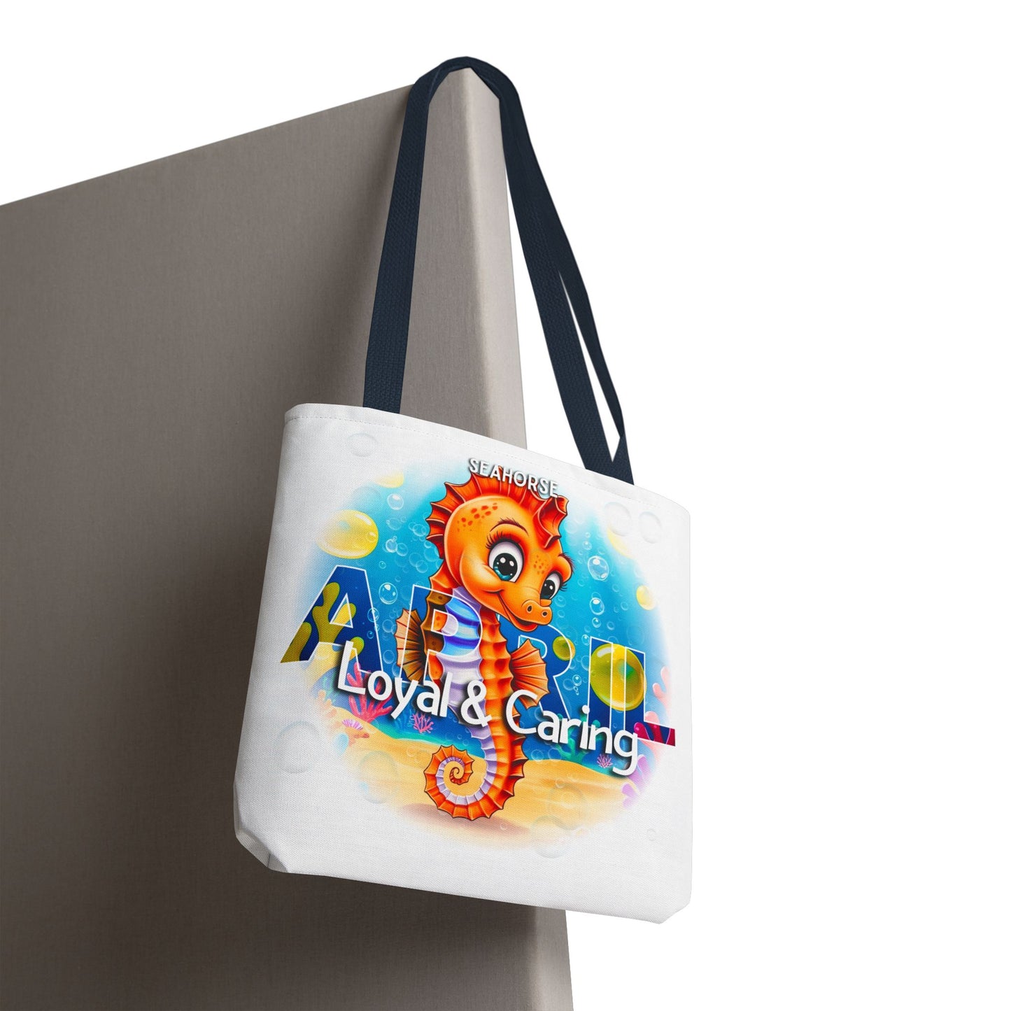 Kids Colorful April Seahorse Birth Month Tote Bag