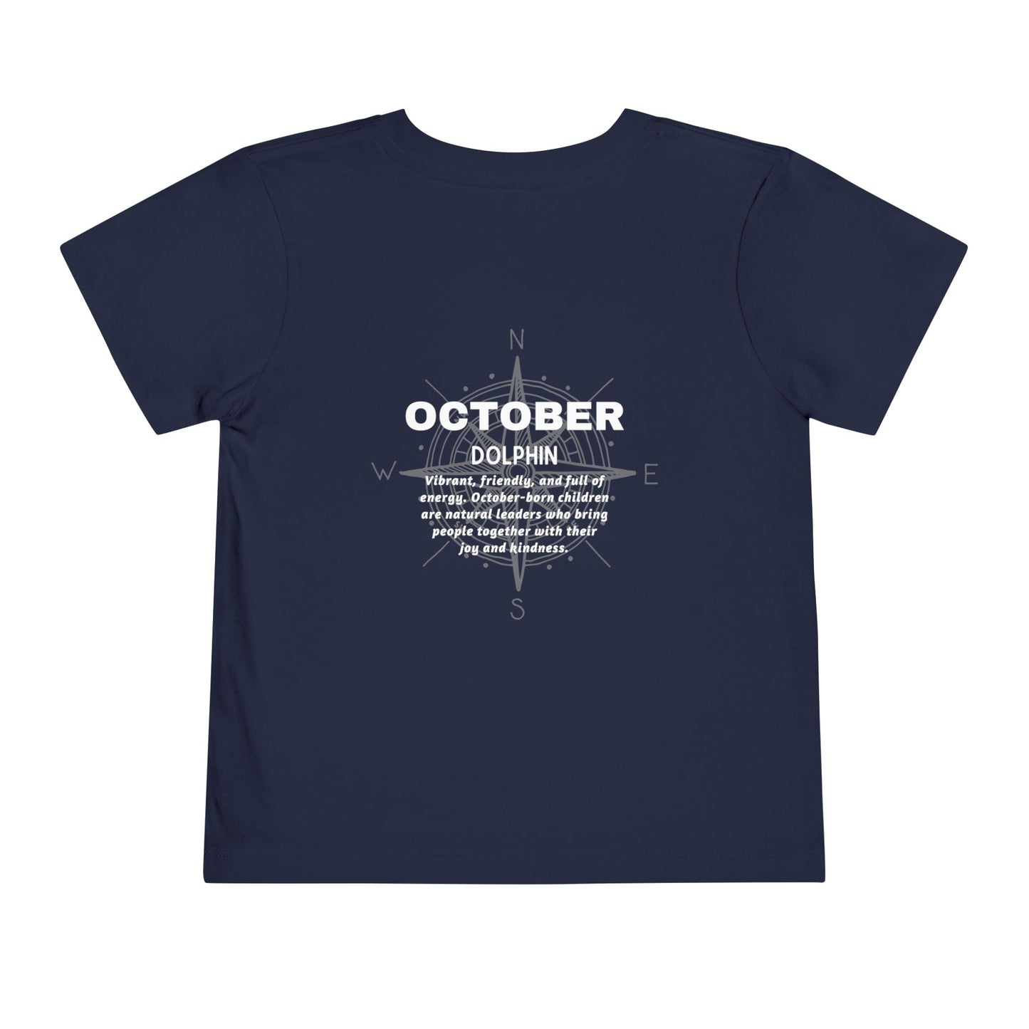 October Dolphin Toddler Tee Kids Birth Month Ocean Tshirt