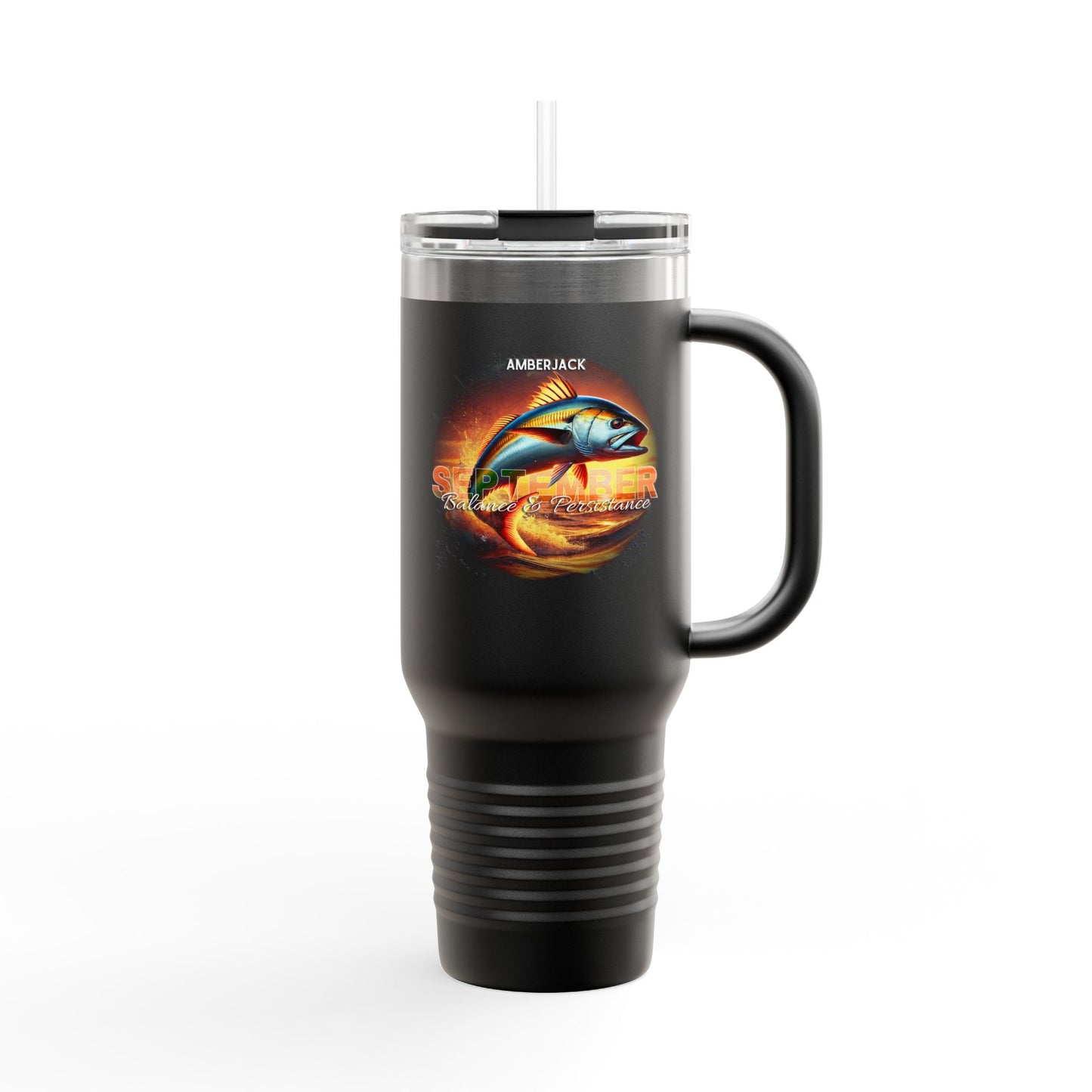 September Amberjack Birth Month 40oz Travel Mug with Handle