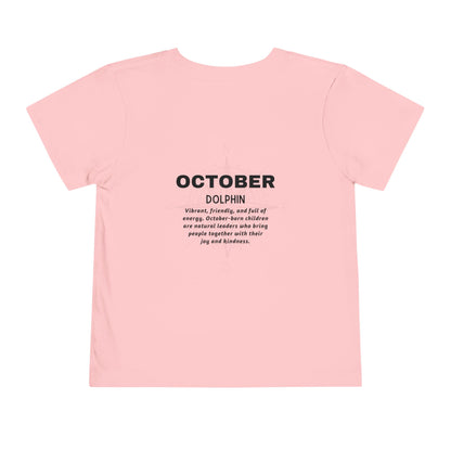 October Dolphin Toddler Tee Kids Birth Month Ocean Tshirt