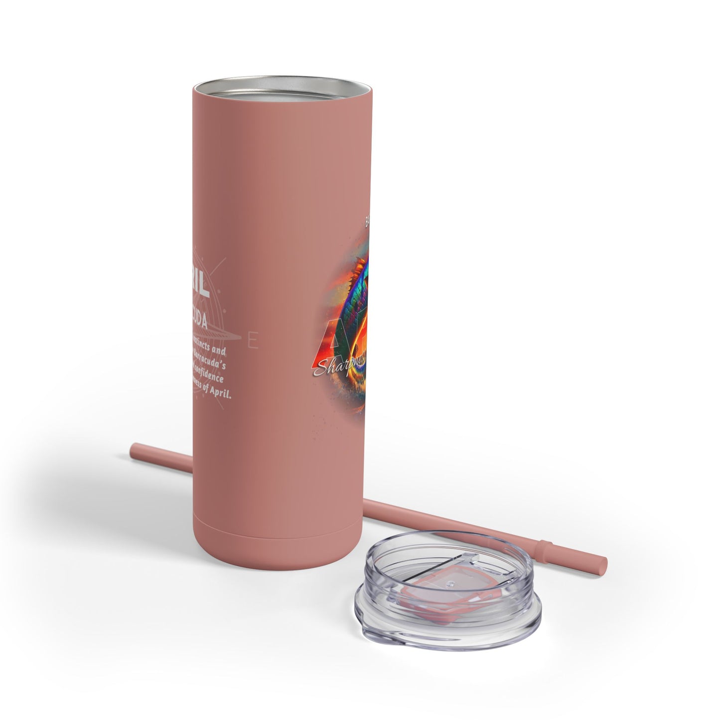 April Birth Month Barracuda 20oz Skinny Matte Travel Tumbler Steel Travel Cup