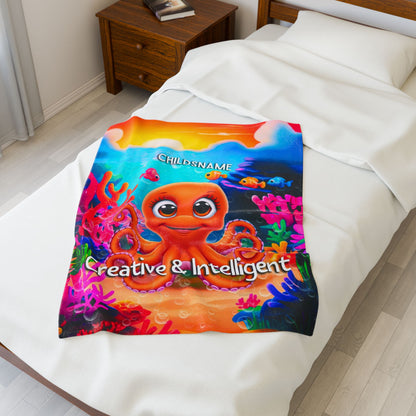 Personalized Kids Octopus Plush Blanket – Creative & Intelligent
