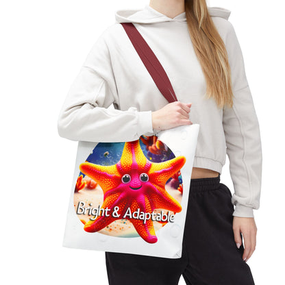 Personalized Kids Starfish Beach Tote Bag – Bright & Adaptable – Custom Sea Life Bag with Name