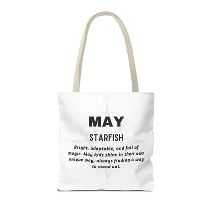 Kids Colorful May Starfish Birth Month Tote Bag