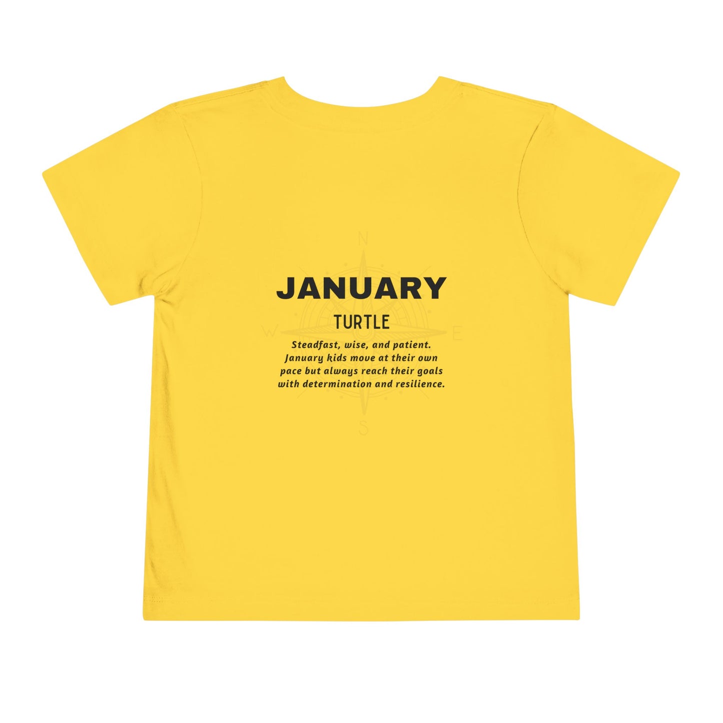 January Turtle Toddler TShirt Kids Birth Month Sea Life Tee