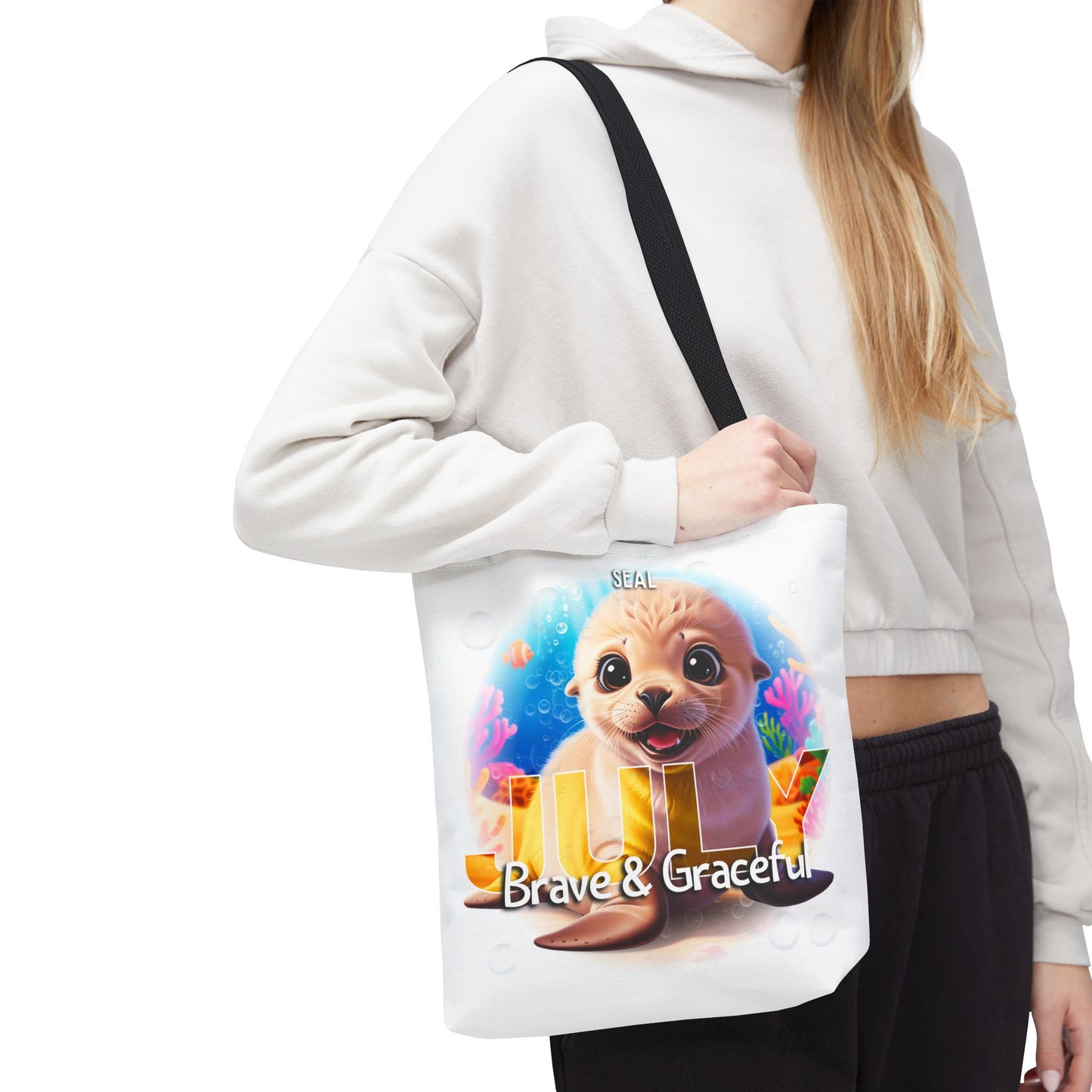 Kids Colorful July Seal Birth Month Tote Bag