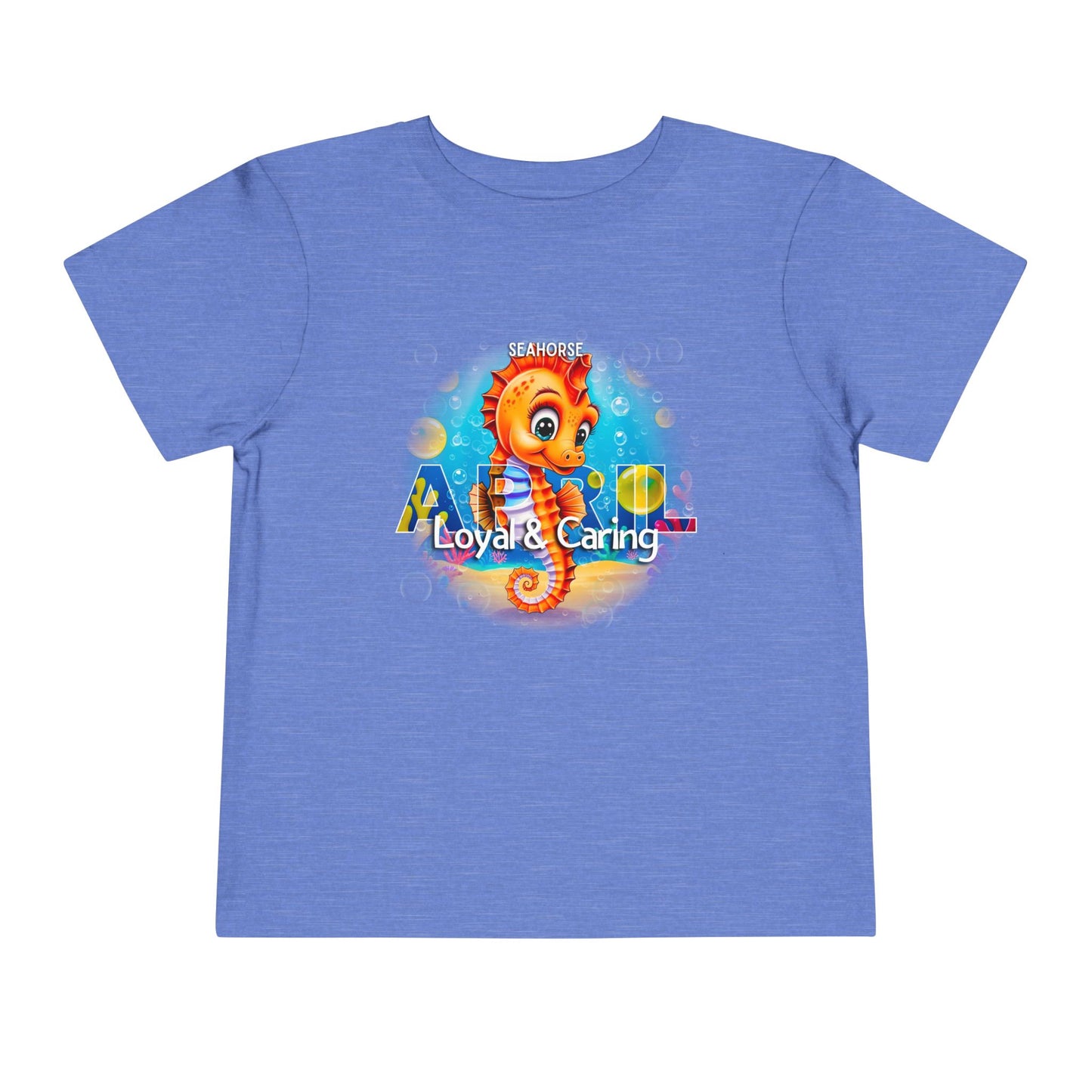 April Seahorse Toddler TShirt Kids Birth Month Ocean Tee